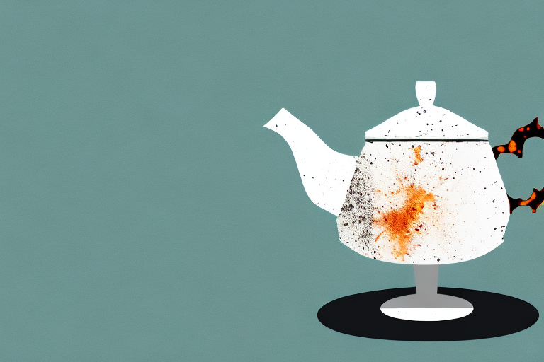 A teapot with a crackle glaze