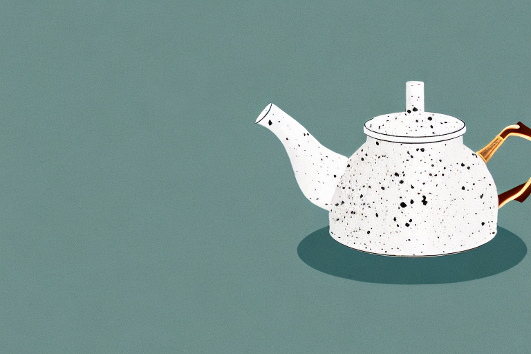 A teapot with a speckled glaze