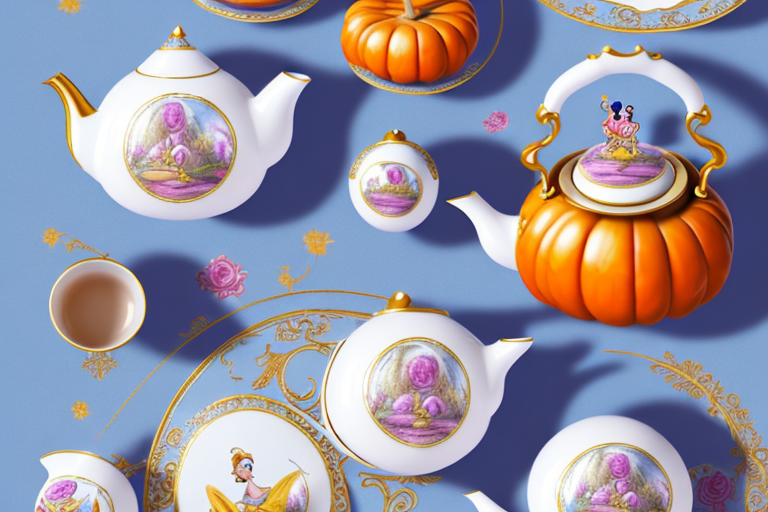 A whimsical disney-themed tea set