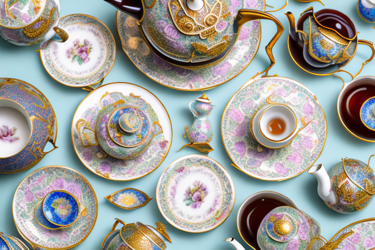 An assortment of unique and ornate tea sets
