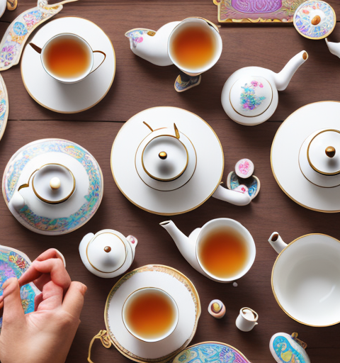 A diverse array of toy tea sets