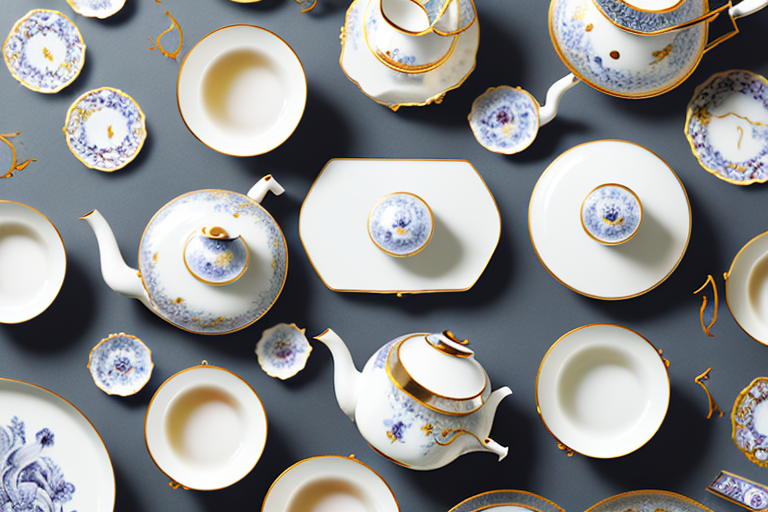 A variety of elegant porcelain tea sets