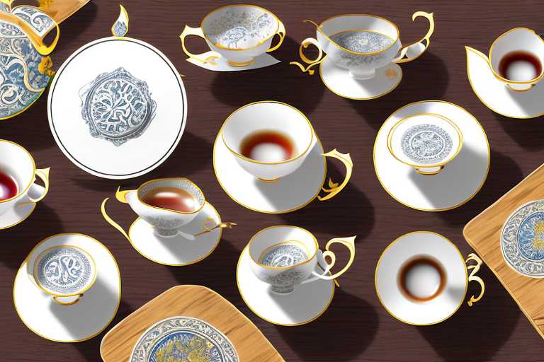 A variety of elegant tea cup sets