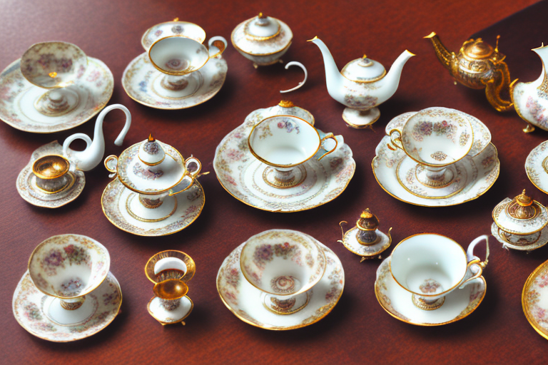 A variety of vintage miniature tea sets