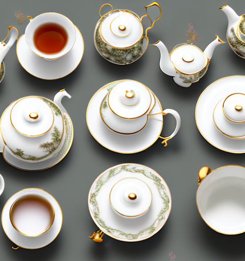 A variety of elegant tea sets