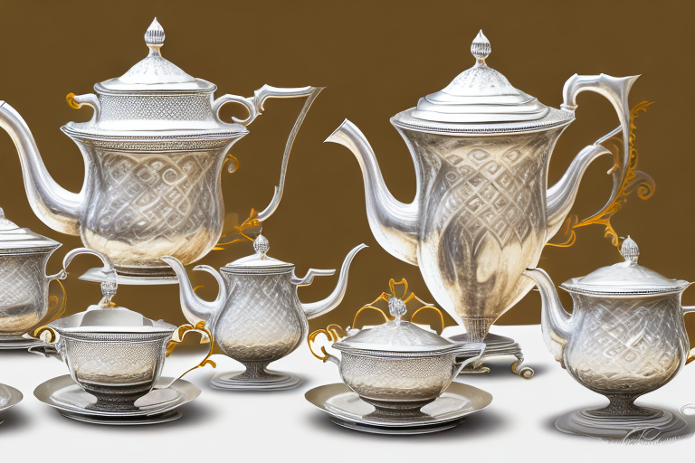 An elegant silver tea set