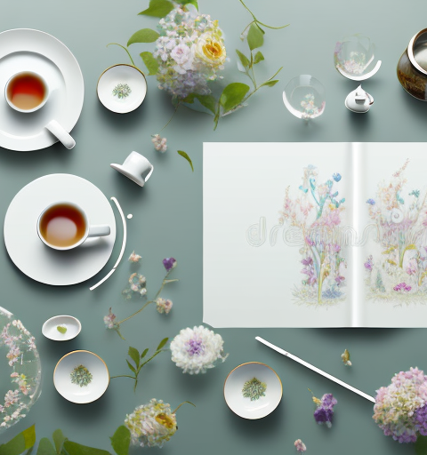 An elegant glass tea set on a beautifully set table