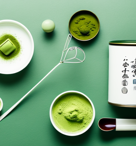 A traditional japanese matcha green tea set