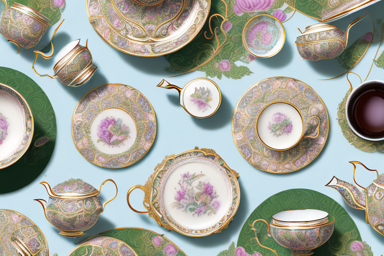 A variety of ornate and unique tea sets