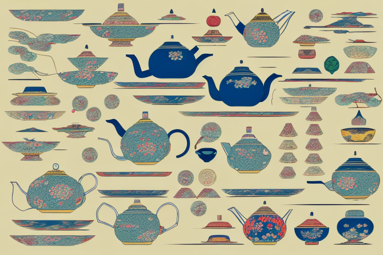 A collection of vintage japanese teapots