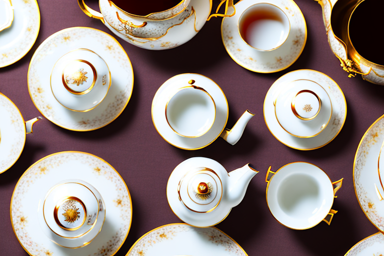 An elegant china tea set