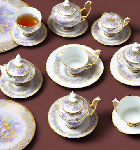 A variety of elegant and unique tea sets