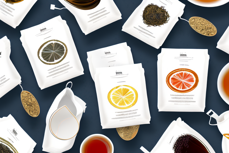 A variety of unique and elegant tea bag sets displayed on a stylish home kitchen countertop