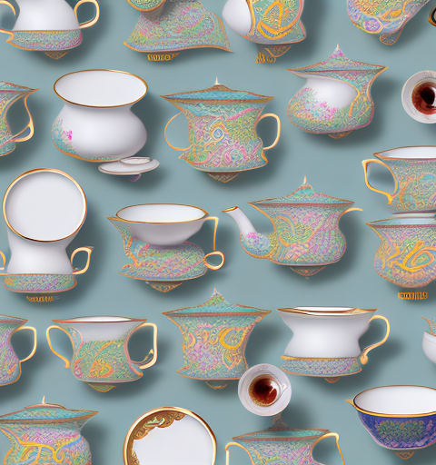 A variety of ceramic tea sets