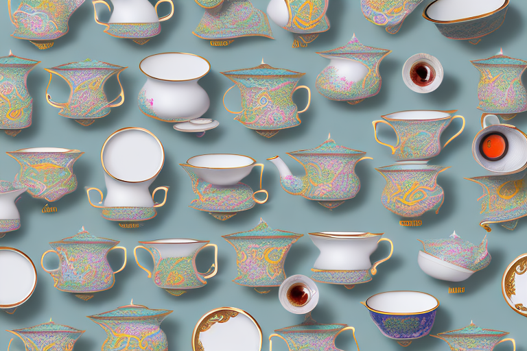 A variety of ceramic tea sets