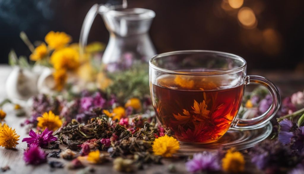 Steeping herbal tea