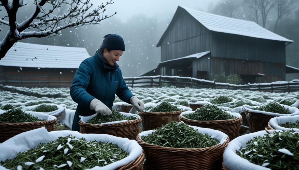 Winter tea harvest