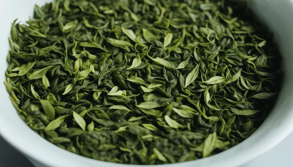 surface area of tea leaves