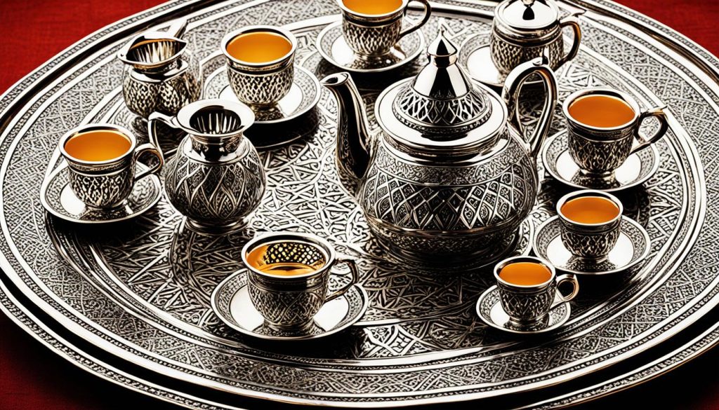 Moroccan tea set craftsmanship