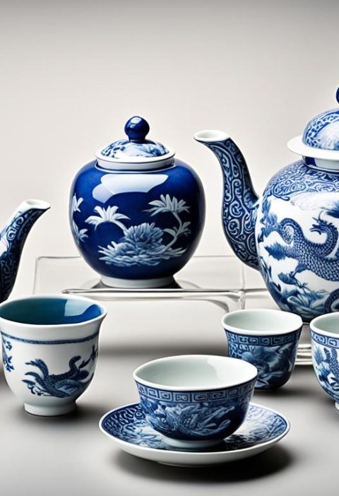 What are the most popular motifs on Chinese tea sets