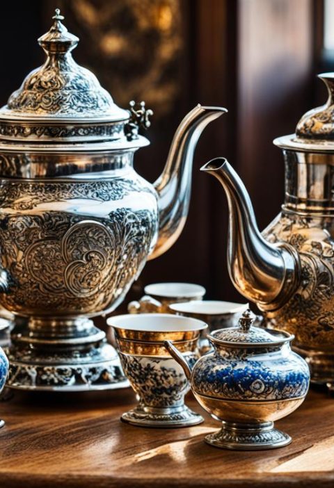 What is a samovar and how is it used with Russian tea sets