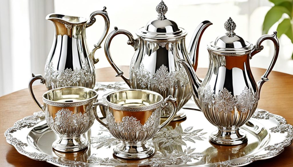 Removing tarnish from silver tea set