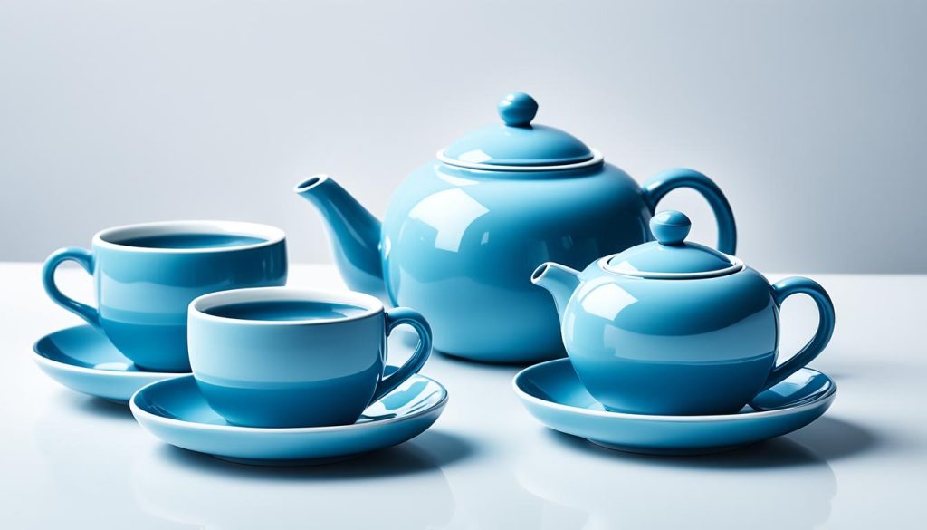 blue tea set