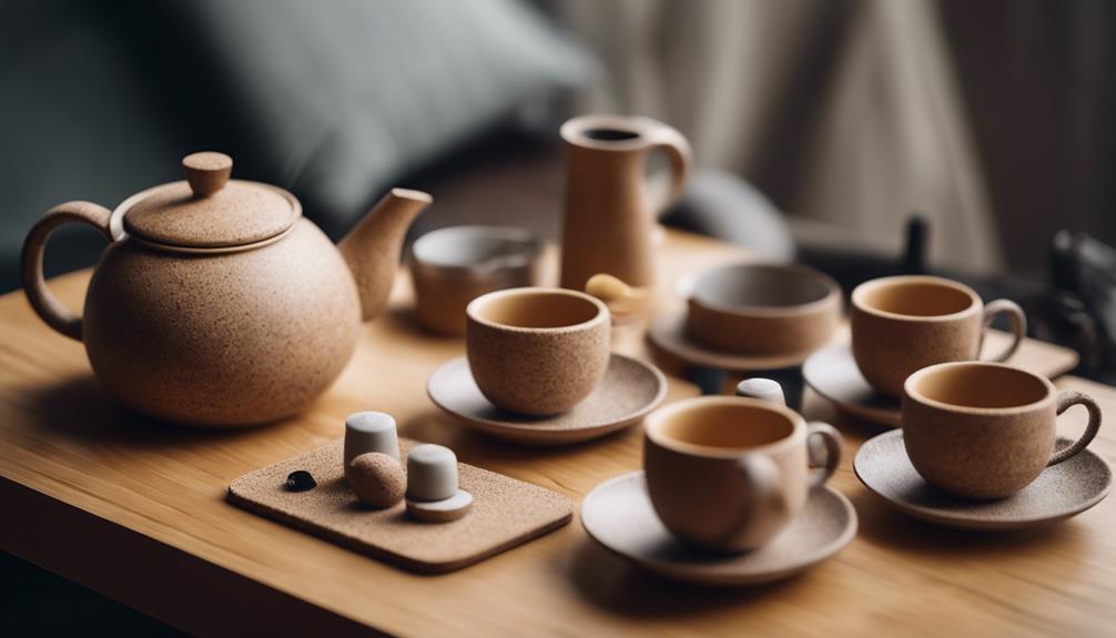 cork made tea accessories
