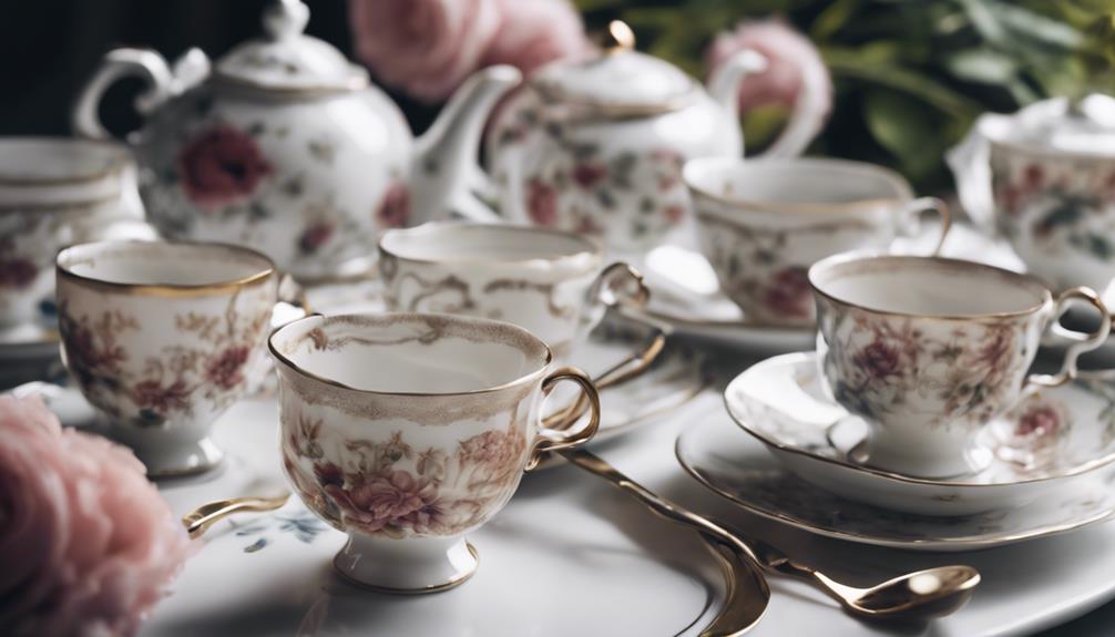 delicate ornate tea service