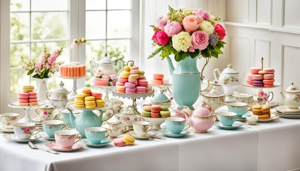elegant tea party décor