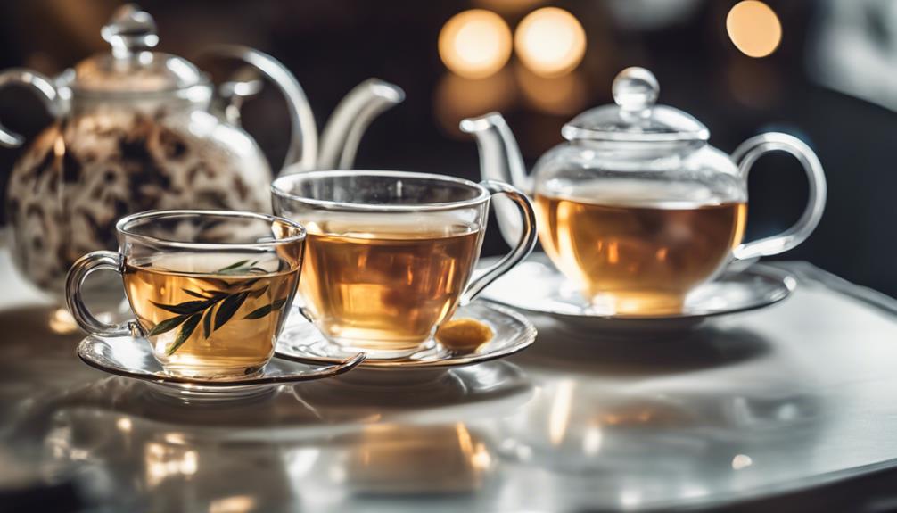 elegant glass tea set