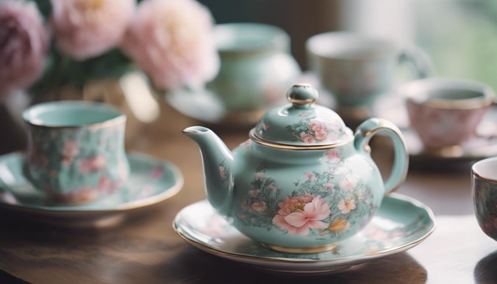 elegant pastel tea sets