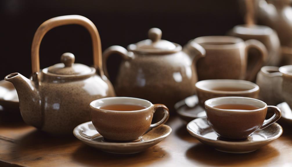 elegant stoneware tea set