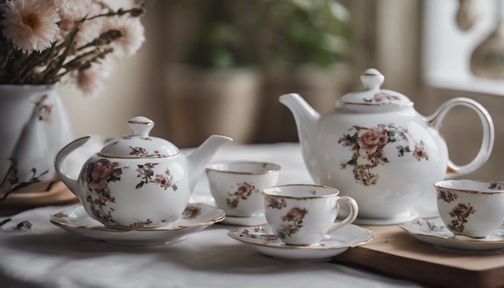 intricate porcelain tea set