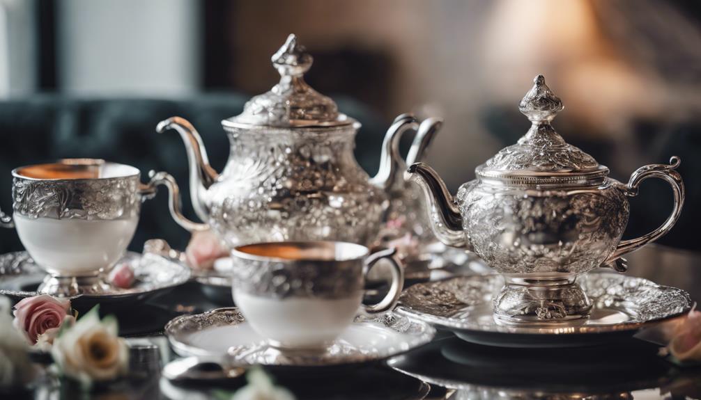 vintage silver tea set